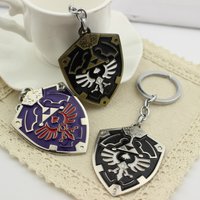 Game Periphery Shield Keychain Symbol Pendant Enamel Metal Keyring Men Jewelry Accessories Gift