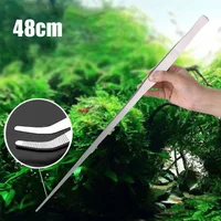 27/38/48cm Stainless Steel Tweezers Fish Tank Aquatic Plants Aqaurium Tool Water Plant Curved Pliers Birds Reptile Feeding Tongs
