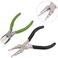 Green Flat Nose Pliers Black 6 In 1 Round Nose Pliers For Wire Wrapping Jewelry Making Loop Making Durable Diagonal Pliers
