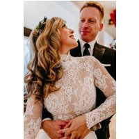 Customized Lace Wedding Boleros Full Sleeves High Neck Buttons Back Bride Shrugs Bridal Capes Formal Party Coat Women Accessory
