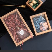 10PCS/SET Practical Clear Window Kraft Gift Box Reusable Hardcore Drawer Gift Box DIY Foldable Packaging Box Birthday Gift