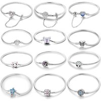 Hot Sale 925 Sterling Silver Original 17-20CM Women's Bracelet DIY Exquisite Fashion Charm Jewelry The Best Choice For Gifts