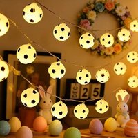 1PC 10LED Soccer Ball Light String, Football Garland Lights for Party Sport Carnival Decor, Battery Powered (NO Battety)