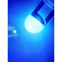 4X Car T10 W5W 194 Glass Housing Cob LED Bulb 6000K Wedge Turn signal License Plate lamp Dome trunk Festoon Light White Blue Red