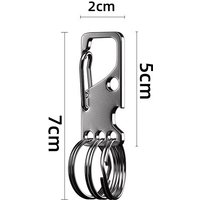 Stainless Steel Car Keychain for Men - 3-Ring Key Holder, Minimalist Rustproof Keyring Organizer, Waist Pendant Gift