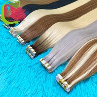 Blonde Seamless Tape in Hair Extensions Human Hair Skin Weft PU Tape on 20 PCS 18'-30' Length Easy Installation Hair Extensions