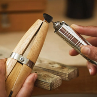 Ringklemme aus Holz für die Reparatur von Schmuck, langlebiges Handwerkzeug mit Lederbacken für Inlay-Schnitzerei, Juweliere, Basteln