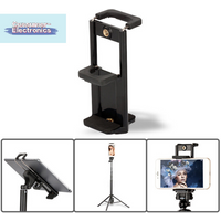 【Universal Tablet Phone 2 In 1 1/4" Tripod Mount Clamp Holder Bracket Selfie Clip】