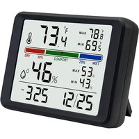 Hot Sale-Digital Thermometer-Hygrometer, Indoor Wall Thermometer With Backlight, Digital Alarm Clock, Date Display