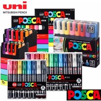 Uni Acrylic Paint POSCA Marker Pen Set PC-1M 3M 5M Rock Marking Poster Art Colores Pens Manga Design Graffitti Painting Supplies