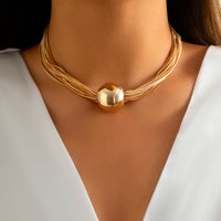 Ingemark Gothic Twisted Chunky Chain Necklace for Women Vintage Big Ball Pendant Choker Clavicle Link Grunge Jewelry Steampunk