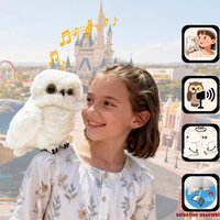 Luckymee Magic Plush Owl Toy Interactive Recording Head Turning Sound Making Soft Fluffy Stuffed Animal Home Decor Adult Gift