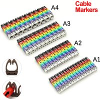 100/150pcs Cable Markers For 2-8mm Wire Colourful M-Type Marker Number Tag Label Network Cable Wire Marker Tag Label for Cat5