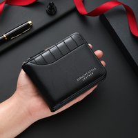 Multifunctional Large Capacity Card Holder with Crocodile Pattern Zipper Closure and Stitching Men Fashion Wallet Trifold Purse