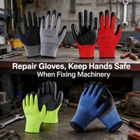 1/6/12/24pairs - Advanced work gloves - Durable wrinkled latex coating, suitable for construction, warehouse handling, gardening