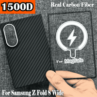 1500D Ultra-Thin Real Carbon Fiber for MagSafe Magnetic Case for Samsung Z Fold 8 Wide ShockProof Metal Ring Lens Protect Cover