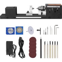 SucceBuy Mini tour à bois 2.76 pouces x 6,3 pouces 24VDC 96W accessoires de Machine 7 vitesses s pour bricolage travail du bois perceuse à bois outil rotatif