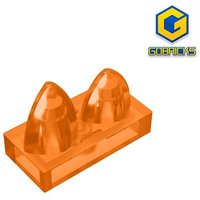 Gobricks GDS-1271 Plate 1x2 Special with Two Vertical Teeth compatible with lego 15209 children's DIY Building Blocks Technical