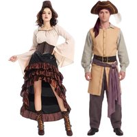 Film Backrooms Kapitän Clark Piraten-Cosplay-Kostüm Herren Ausgefallene Weste Hut Hemd Taillengürtel Komplettset Damen Piratenkleid