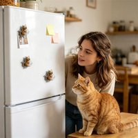 New 1/2pcs Pet Hair Commemorative Box Cute Kitten Hair Beard Transparent Storage Box Cat Shape Creative Refrigerator Sticker