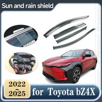 For Toyota bZ4X Subaru Solterra 2022~2025 Car Black Window Door Visors Deflectors Guard Trim Windshield Sun Wind Car Accessories