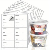 100pcs Waterproof Removable Freezer Labels No Residue White Sticky Notes for Kitchen Organization Jars Pantry Storage Sticker