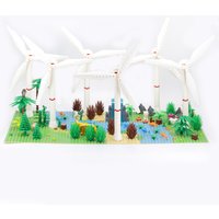 Windmill Model Building Blocks – Wind Turbine MOC Assemble Set, Small Particle Bricks DIY Educational Toy Creative Gift