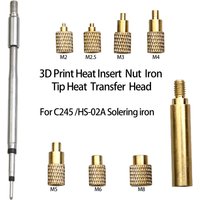 Heat Insert Nut Iron Tip C245/T3A Soldering Iron Insert Internal Thread Head M2-M8 Brass Hot Melt Insert Nut Insertion Kit