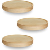 3Pcs Wall Shelves Set Oak Wood Round Floating Shelf Wall Mounted Plant Shelf Hanging Shelf Wall Decoration Set Mini Rustic Wall