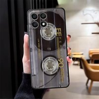 Case for Honor X5b 8X 70 X8 200 400 Lite X9a 90 X7 X6 Magic5Lite Black Soft Phone Cover Retro Cassette Tape