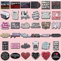 slogon series Enamel Pin Funny Brooch Cartoons Badge for Bags Jeans Hoodies Denim Lapel Pin Jewelry Kids Best Gift