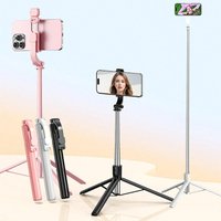 67 Inch Selfie Stick with Reinforced Tripod Multifunctional Retractable Portable Phone Tripod with Remote Control Compatible wit