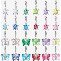 12 Zodiac Sign 925 Sterling Silver Turtle Butterfly Dangle Charms Fit Original Bracelet Beads Jewelry DIY Gift plata de ley