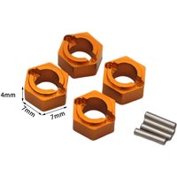 4Pcs Wheel Hex Adaptor Spare Parts Extension Hex Hub Adapter For FMS1/24 Fcx24 RC Crawler Car Aluminum Alloy Lightweight Parts