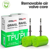 CYCLAMI Ultraleichter Rennrad- und MTB-29-Zoll-Schlauch aus TPU mit französischem Ventil (FV) 45mm für Gravel 700C 32C 35C 37C 40C 47C Superleicht