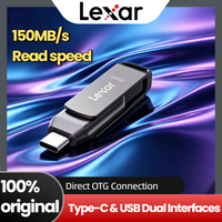 Lexar D400 Dual Drive 64GB 128GB 256GB 512GB USB 3.2 Type C A Flash Drive Metal Casing Swivel for Android PC Mac iPhone 15 Pro