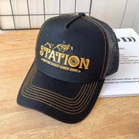 American Retro Baseball Cap Mesh Breathable UPF50+ Unisex Hip Hop Streetwear Adjustable Vintage Sun Hat