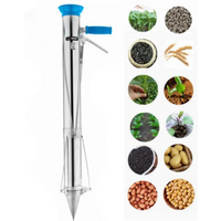 Stainless Steel Manual Seedling Planter Long Handled Bulb Vegetable Planter Tools Agricultural Seeder Sapling Transplant Planter