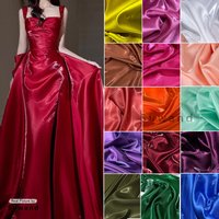 New Color Luxury Glossy Liquid Satin Fabric Shiny Water Gloss Satin for Wedding Dress Suit Clothing Designer DIY Material