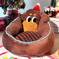 Kids Sofa Toddler Armchair Foldable Washable Removable Cover Soft Foam Seat Safe Non Slip Living Room Nursery Brown Red Yellow