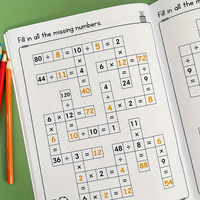 Math Workbook for Kids - Addition Subtraction Multiplication Division with Answer Keys, Thinking Games for Homeschool Classroom