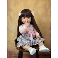 BZDOLL Full Soft Silicone Body Reborn Baby Girl Doll 55cm 22 Inch Realistic Princess Toddler Bebe Bath Toy Birthday Gift