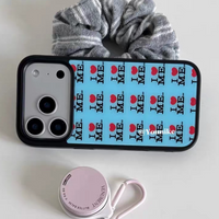 Korean American Retro Blue I Love Me Y2K Phone Case For iPhone 17 Air 16 15 14 13 12 11 Pro Max 8 7 Plus XS Max Anti-Drop Cover