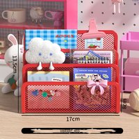 Vintage Style 3-Tier Mesh Metal Desk Organizer,Letter Paper Storage Box,Aesthetic Home Office Supply,Artistic Slim Drawer.