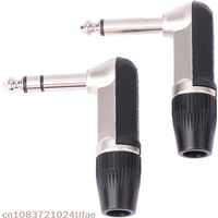 YY30-REAN jack 6.35mm TS TRS 90 ° L-shaped Right Angle Plug Stereo / Mono 2 3 Pole 6.5 1/4 Microphone Guitar Audio NYS207 208