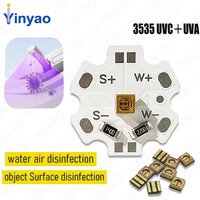 1Pcs 1-3W Deep UV 3535 Germicidal Lamp 275nm+395nm UVC+UVA Dual-Band LED Ultraviolet Sterilization And Disinfection Lamp Beads