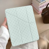 Pencil Slot Funda Case for Ipad 2017 10.5 Inch Pro 11 2nd 3rd 4th IPad 10th Generation 10.2 9th 8th 7th Green Polka Dot Print
