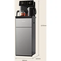 Automatic Vertical Water Dispenser Tea Bar Machine with Remote Control Dual Temperature Display Dual Outlet Water Bottle 220V