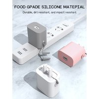 Simplicity iPhone Charger Protector Case 18W/20W Charger Cover Anti Break Scratch Proof Charger Cable Spiral Winder for iPhone