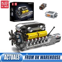 Mould King 10202 Technical Engine Toys The Motorized Supercar V12 Engine + Transmission Building Block Brick Kids Christmas Gift